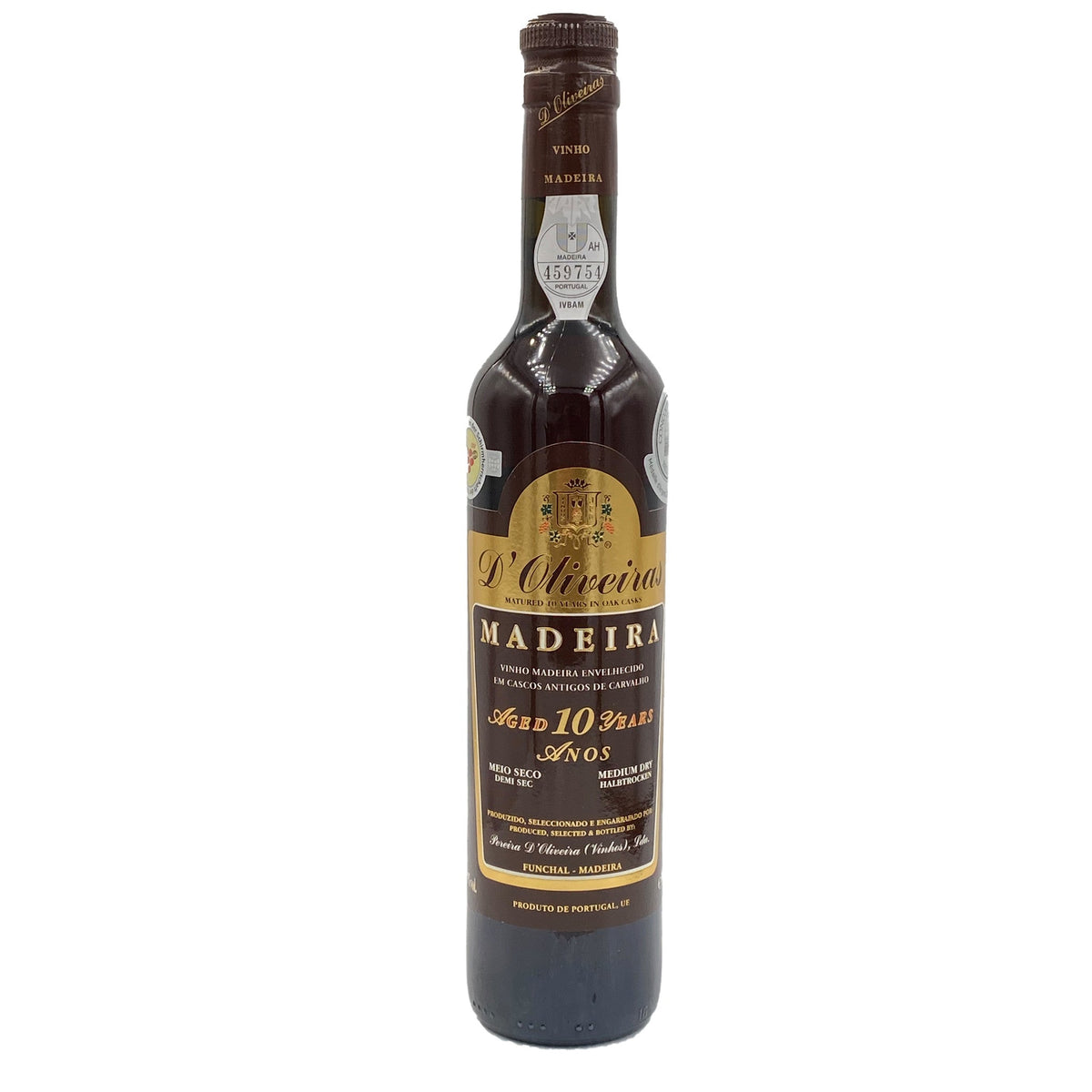 D&#39;Oliveiras Madeira 10 Years Medium Dry - 0,5L